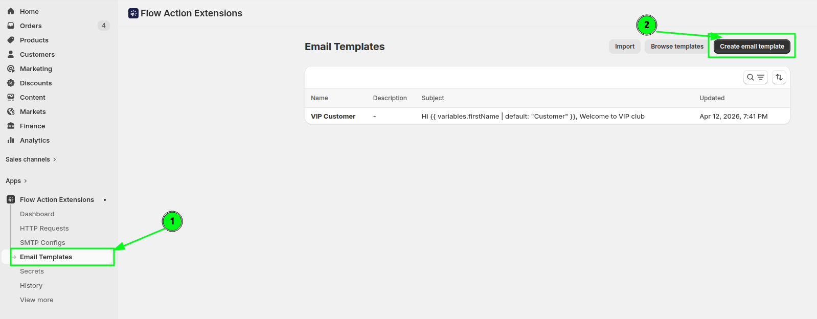 The Email Layouts page